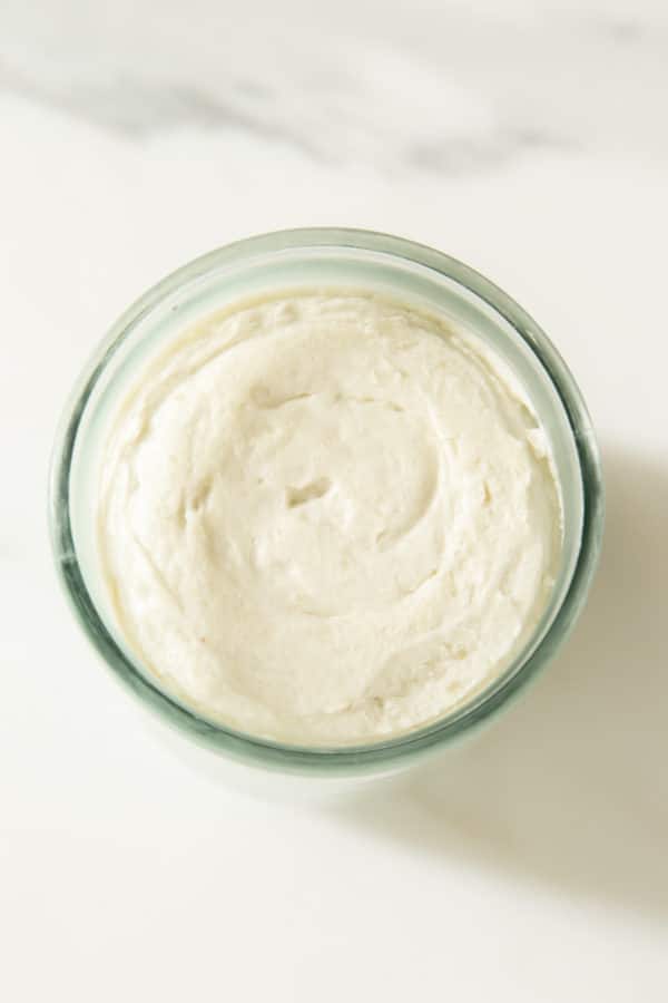 Whipped Shea Butter close up of the shea butter in the 10 oz recycled glass jar