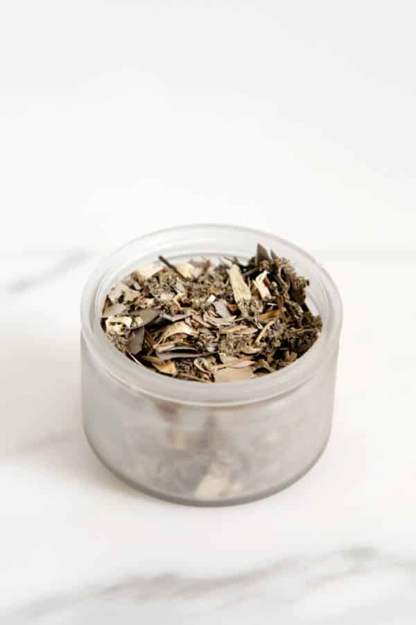 Nature Walk Loose Incense in open eco friendly frosted glass jar