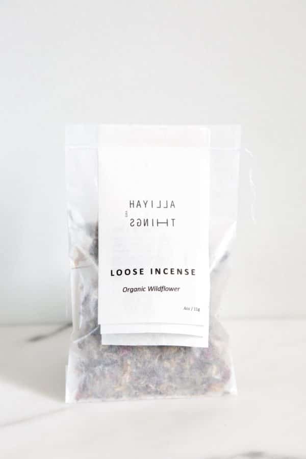 Organic Wildflower Loose Incense in a refill compostable baf